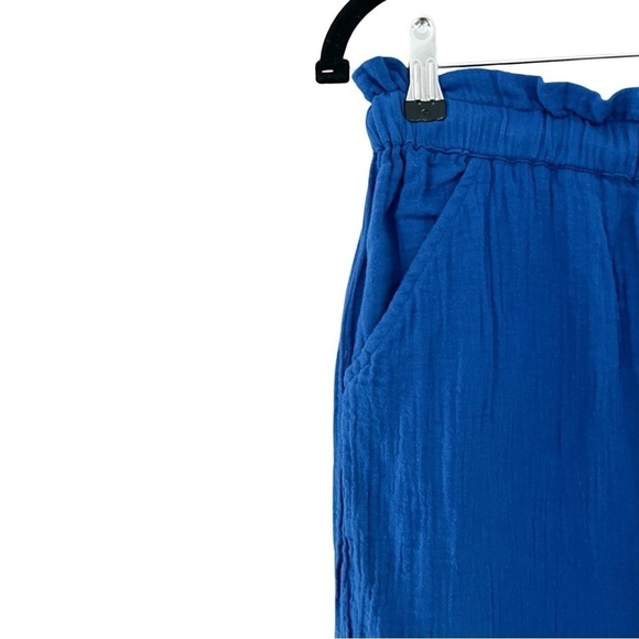 NWT MANGO Elastic Gauze Cotton Cobalt Blue Pants Sz XL - Picture 4 of 7